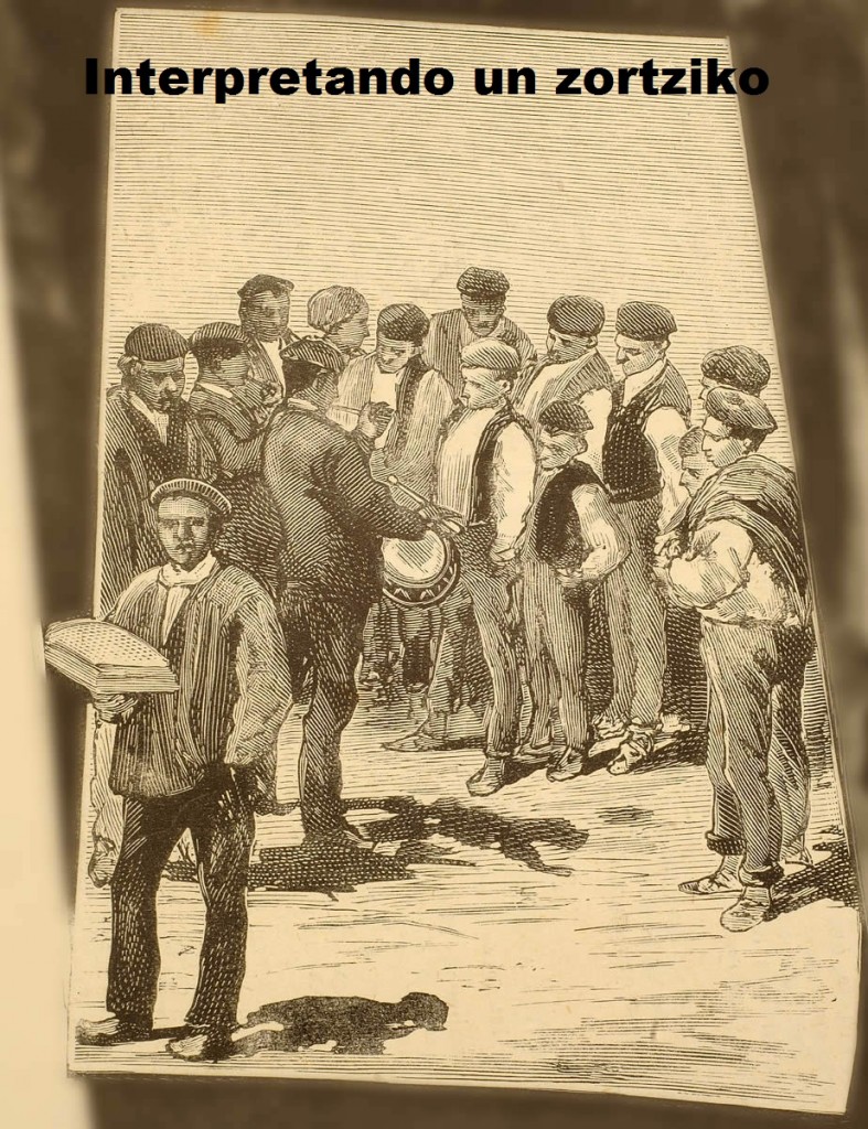 tipos euskaros tamborilero con  tocando un zortziko