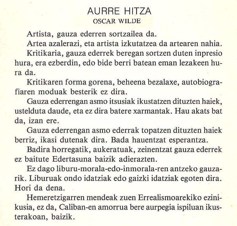 AURRE HITZA