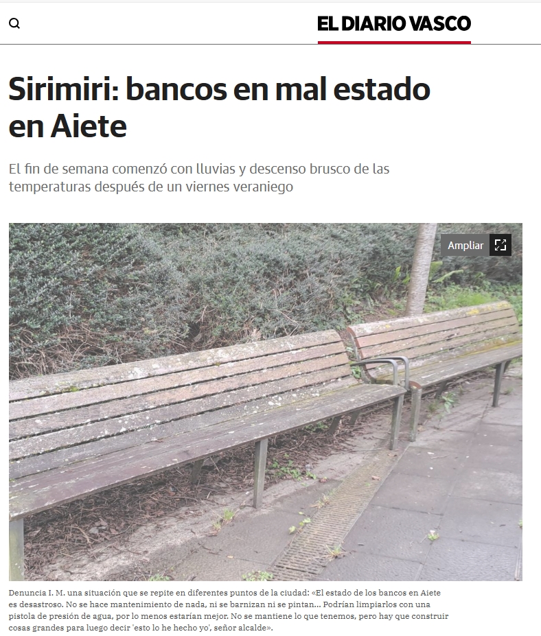 Aiete en mal estado