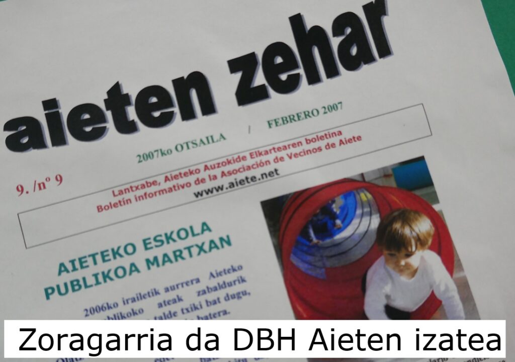 Gora Aieteko eskola publikoa, Gora Aiete!